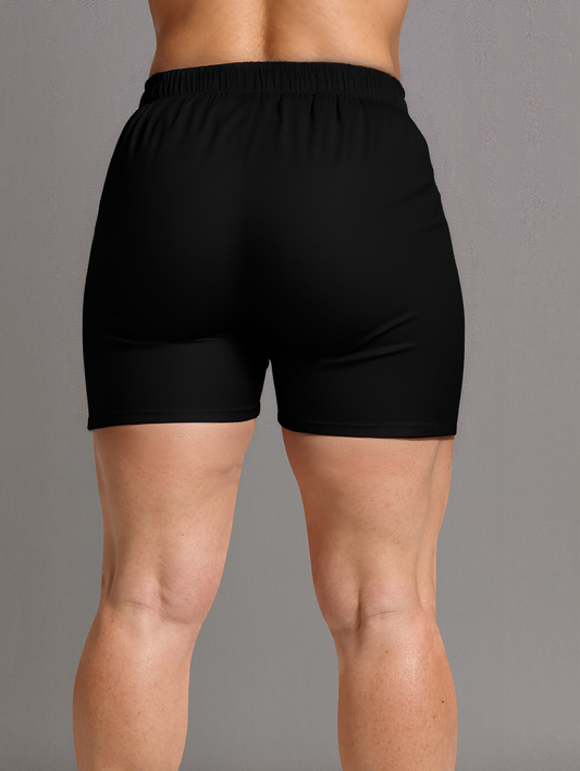 unisex athletic shorts black back - basquaredfitness