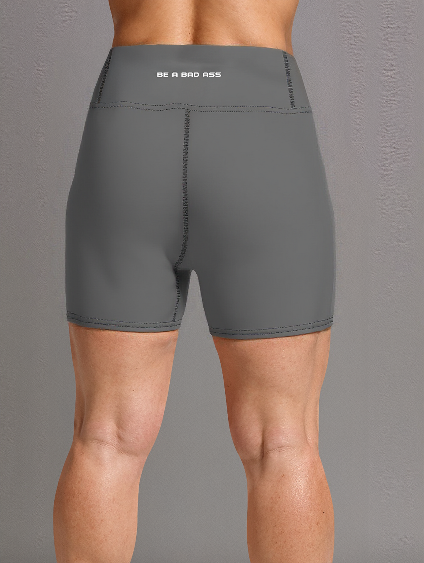 Women's High-Performance Yoga Shorts Grey back