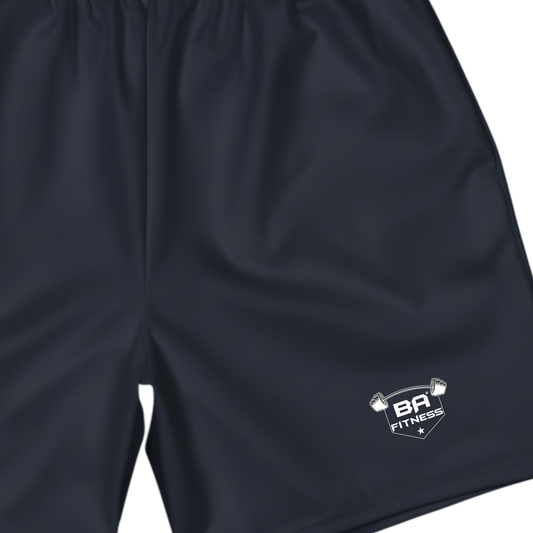 men's recycled athletic shorts navy front