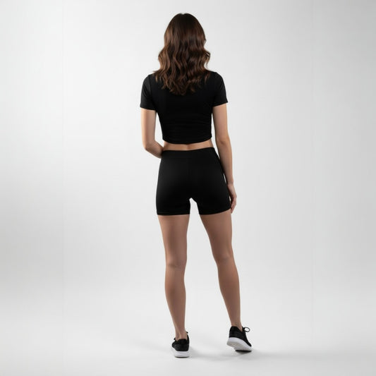 Premium Spandex Shorts Black Back