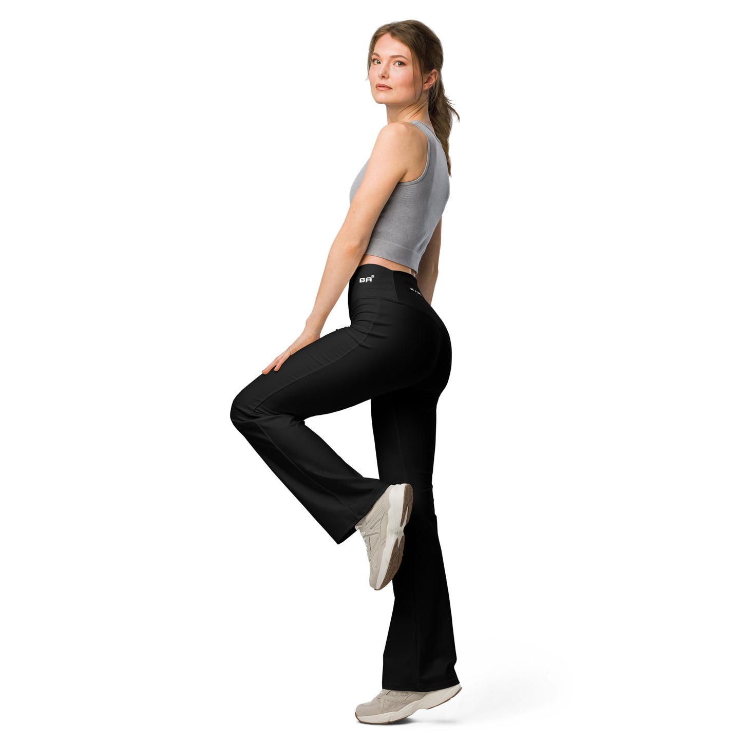 flare leggings black left - basquaredfitness