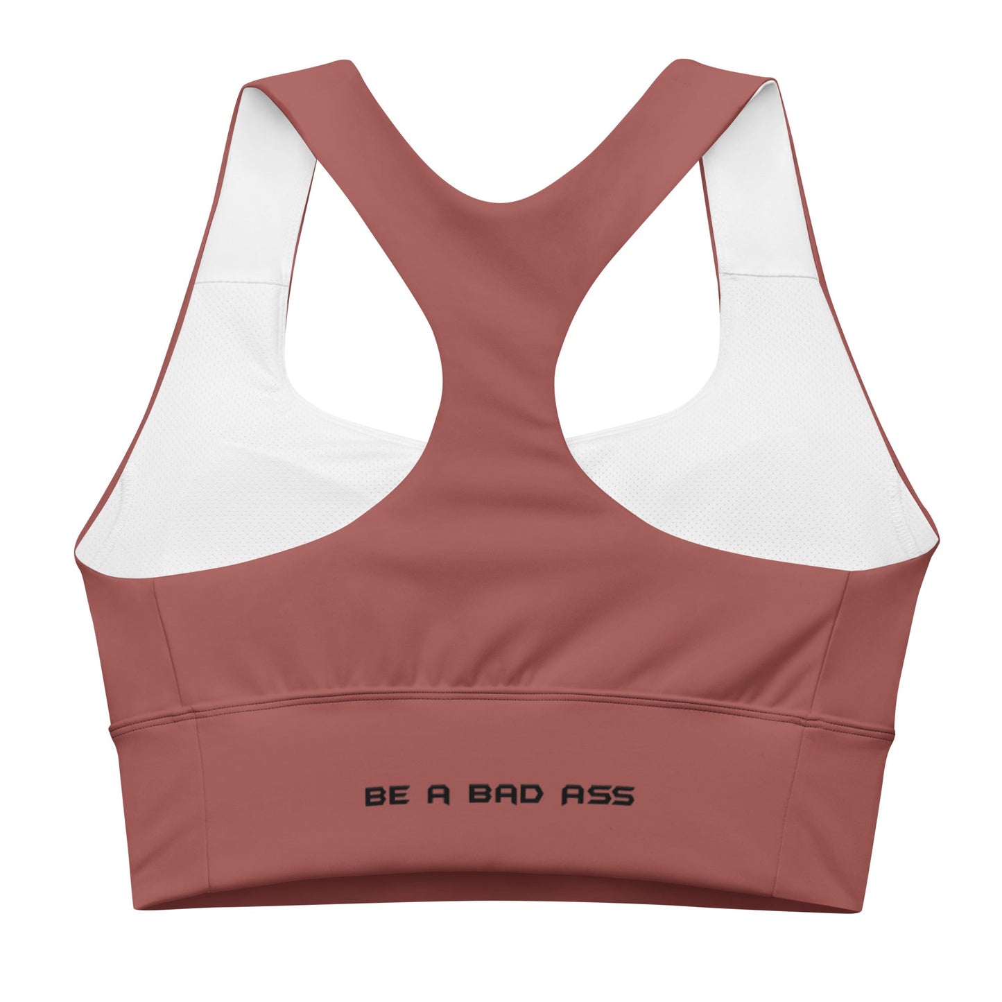 recycled longline sports bra roof terracotta back - basquaredfitness