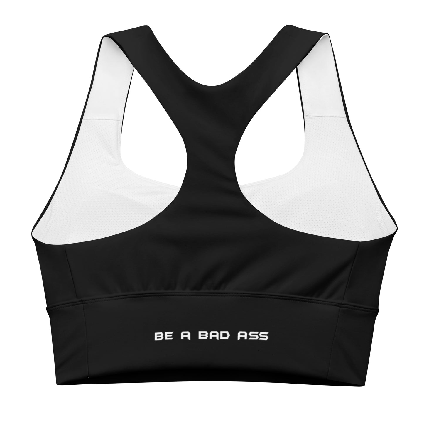 recycled longline sports bra black back - basquaredfitness