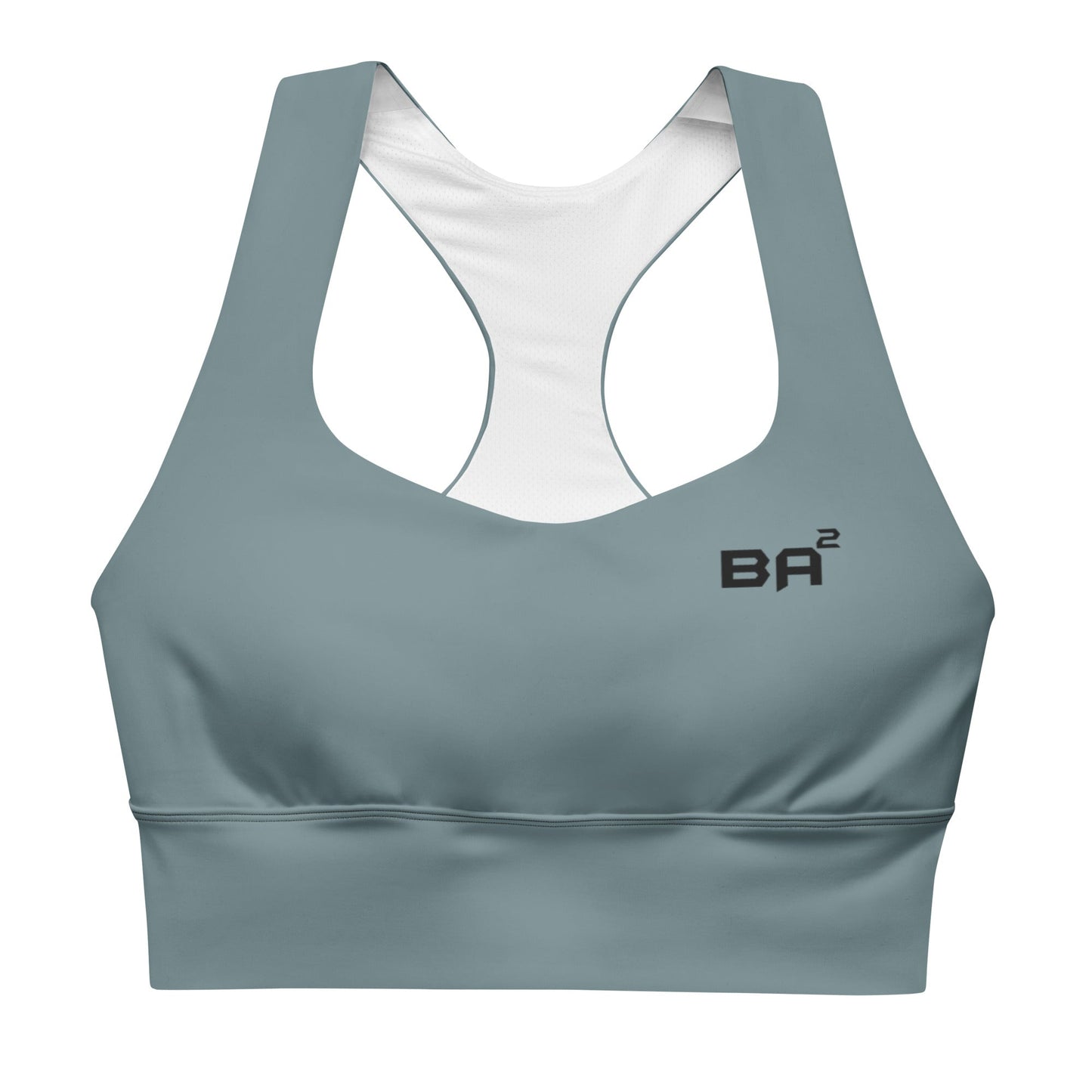 recycled longline sports bra gothic front - basquaredfitness