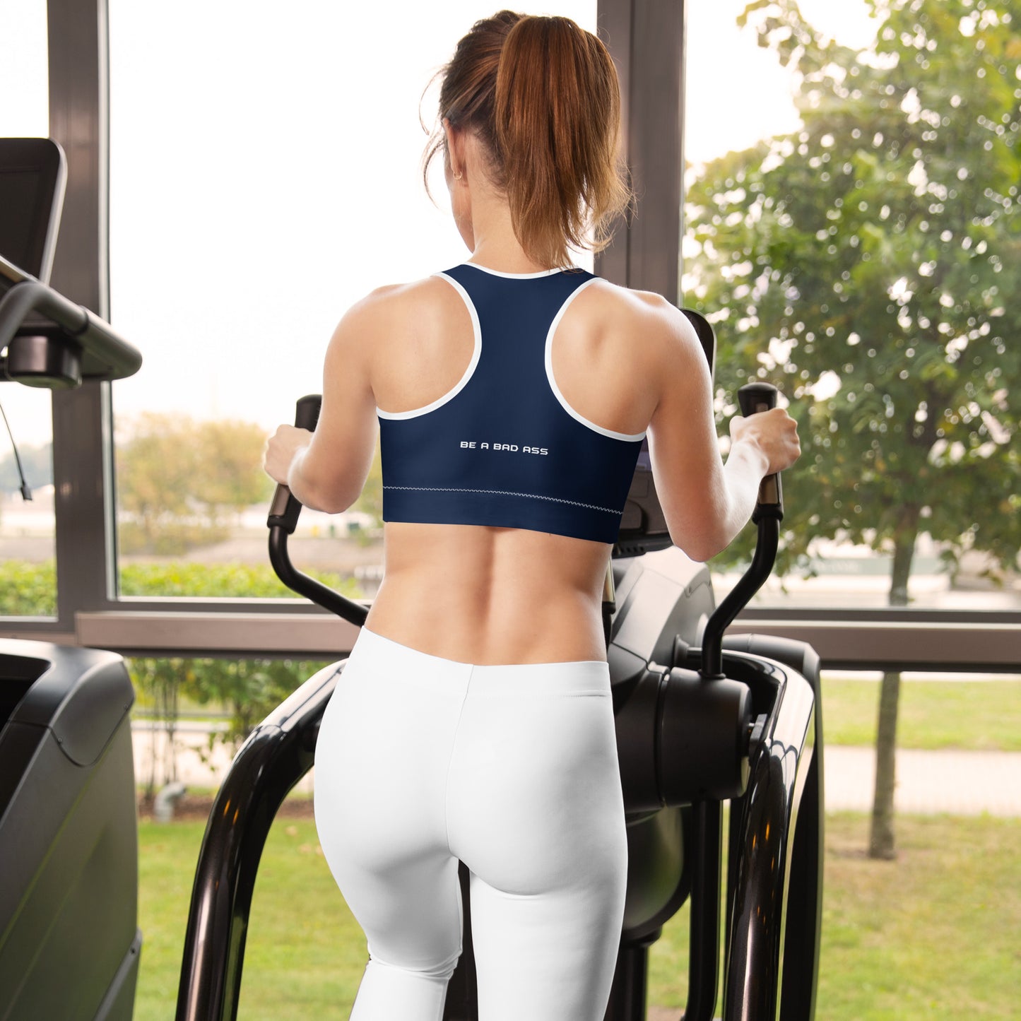 padded sports bra navy back - basquaredfitness
