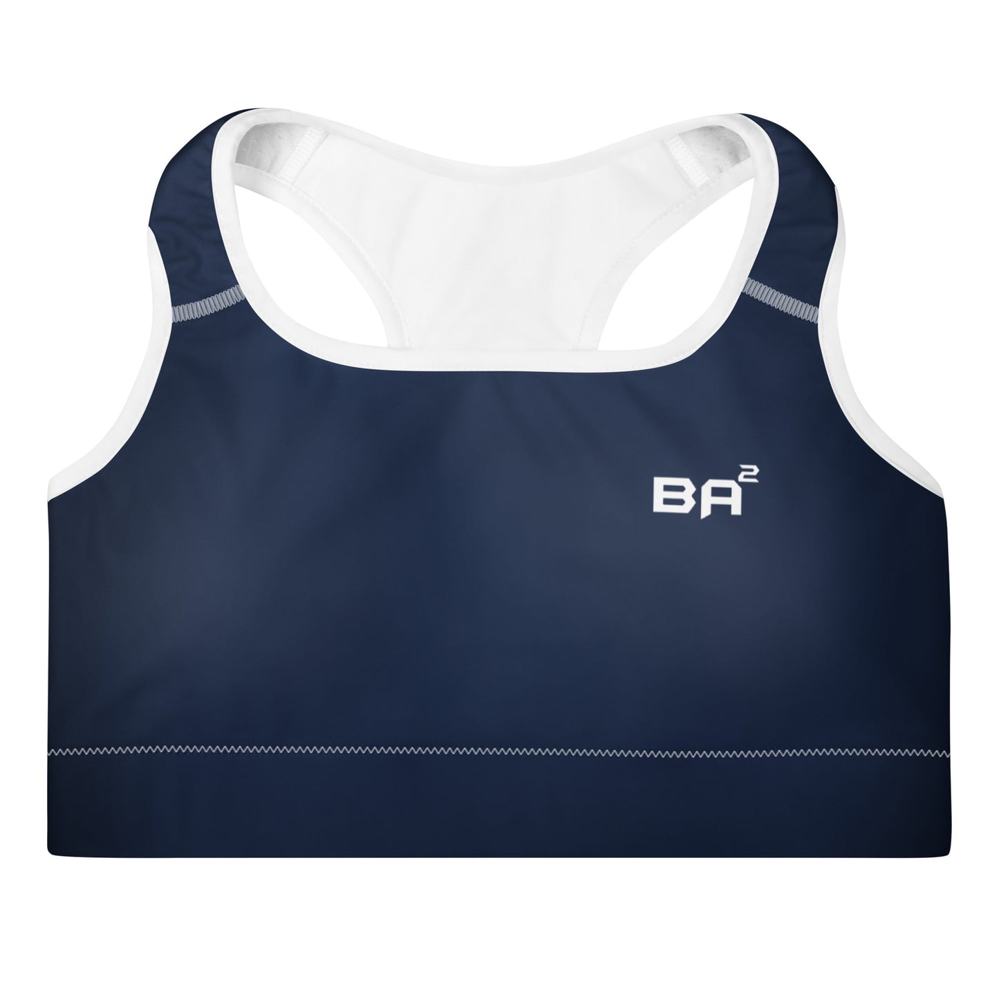 padded sports bra navy front - basquaredfitness