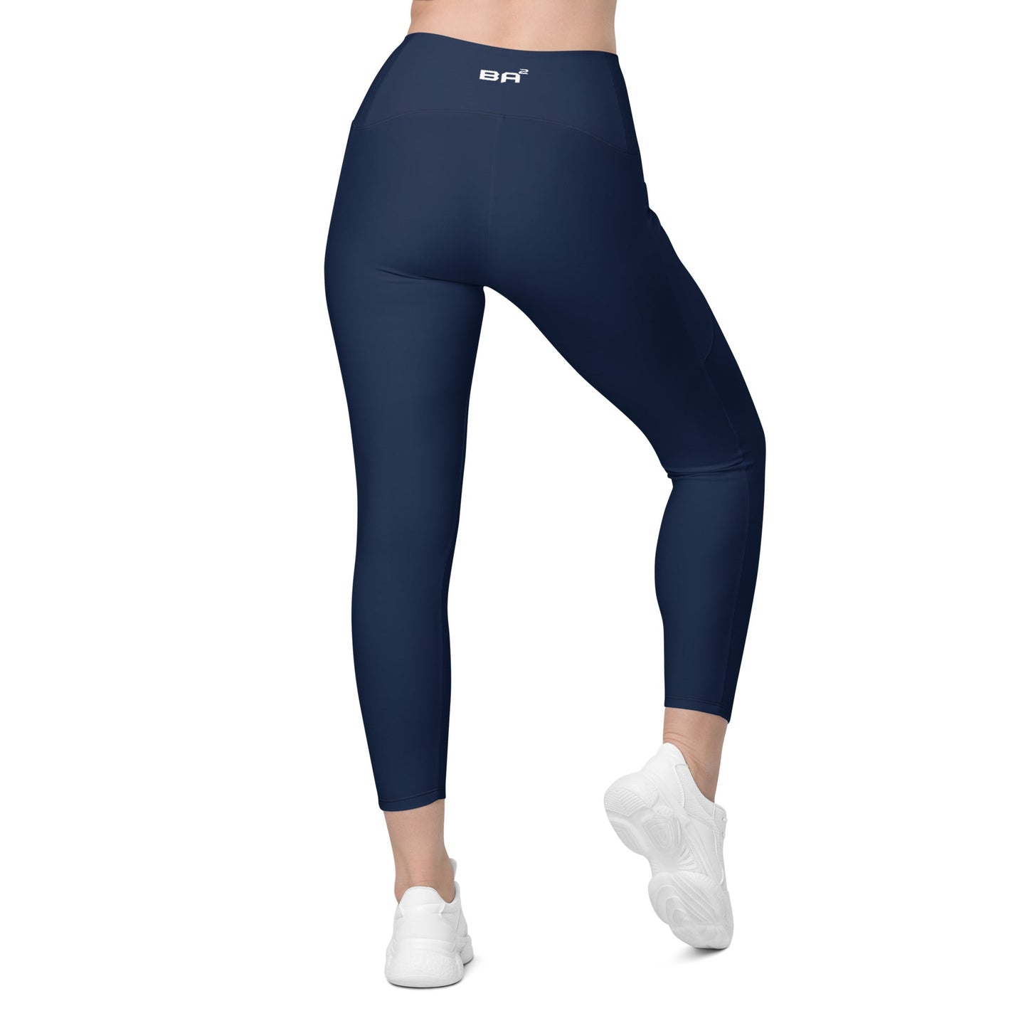 recycled leggings with pocket navy back - basquaredfitness