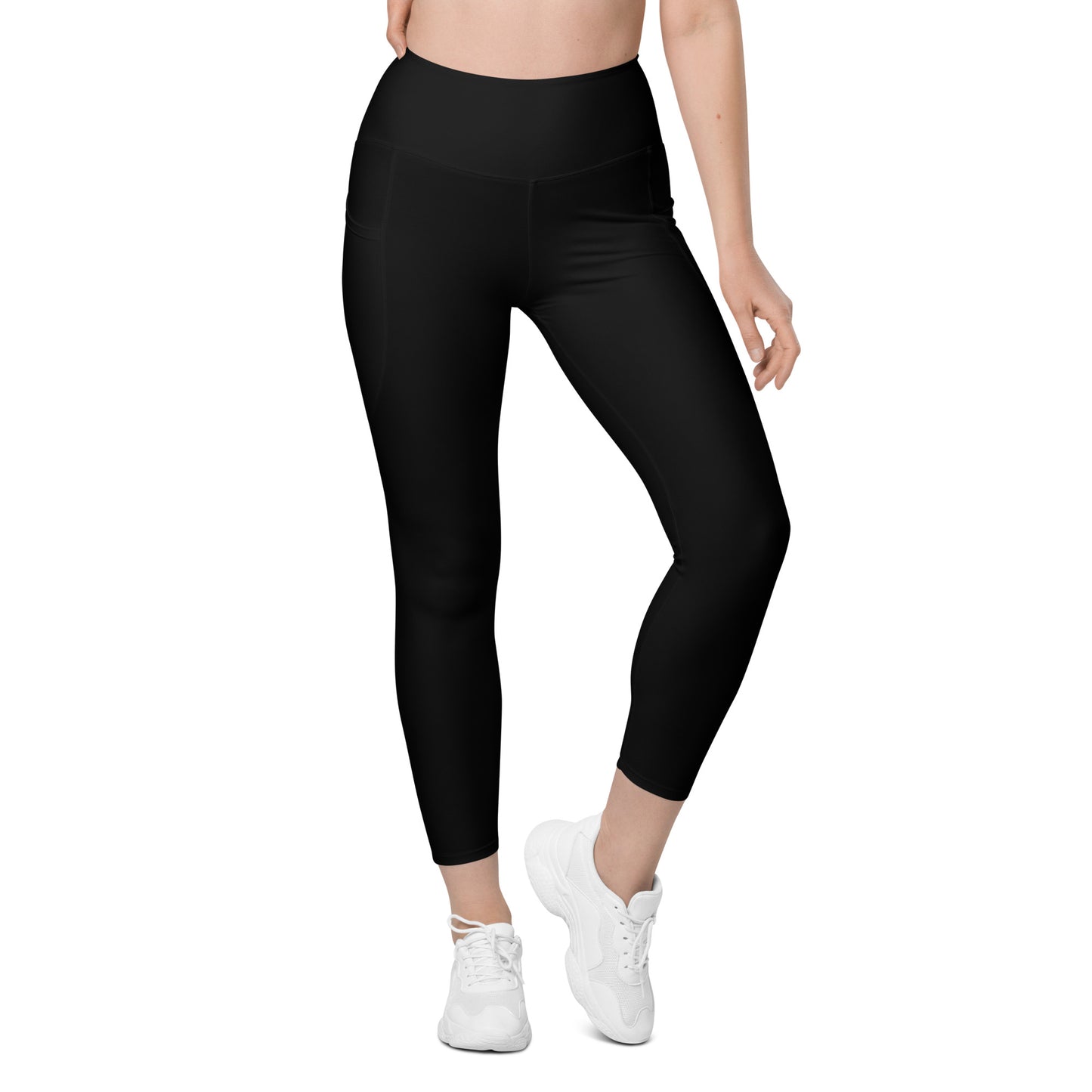 recycled leggings with pockets black front - basquaredfitness