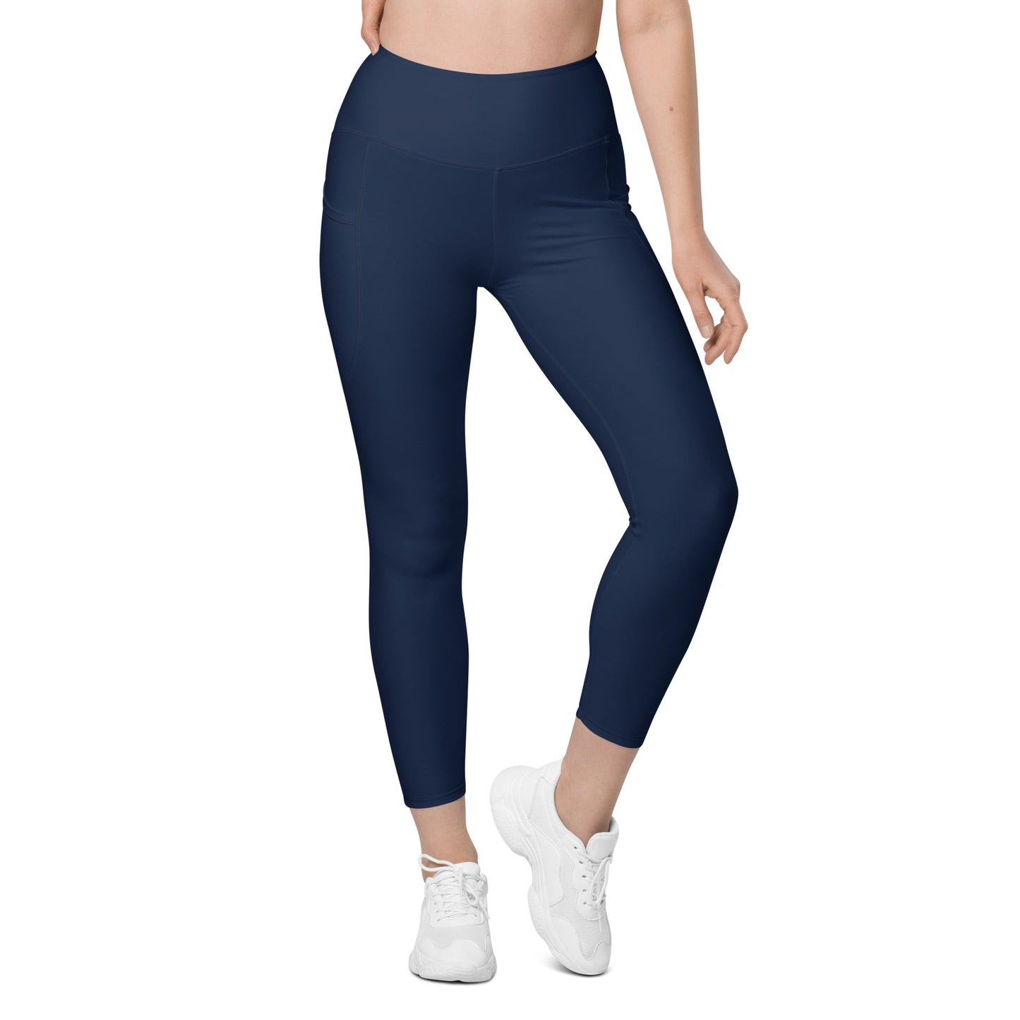 recycled leggings with pocket navy front - basquaredfitness