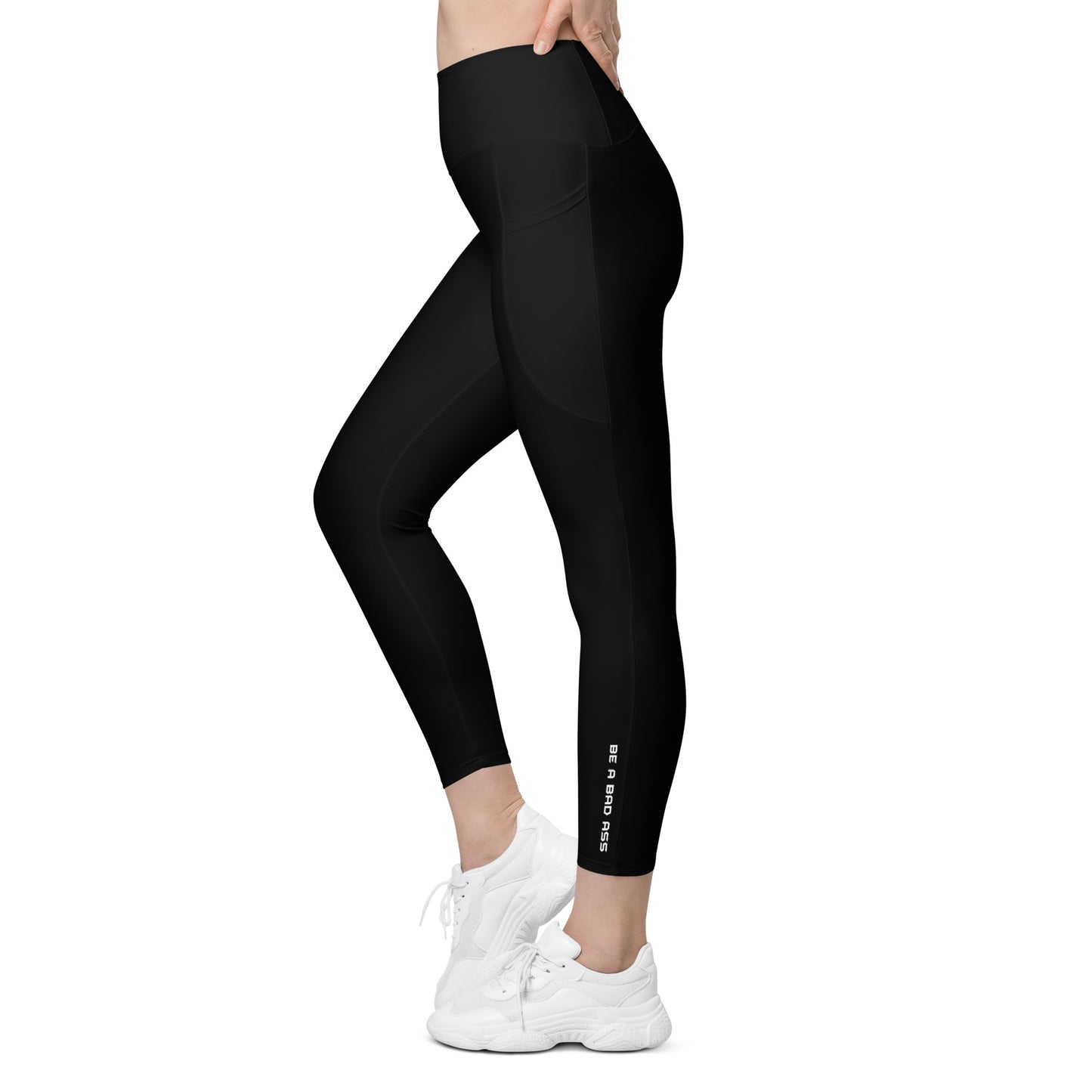 recycled leggings with pockets black left - basquaredfitness