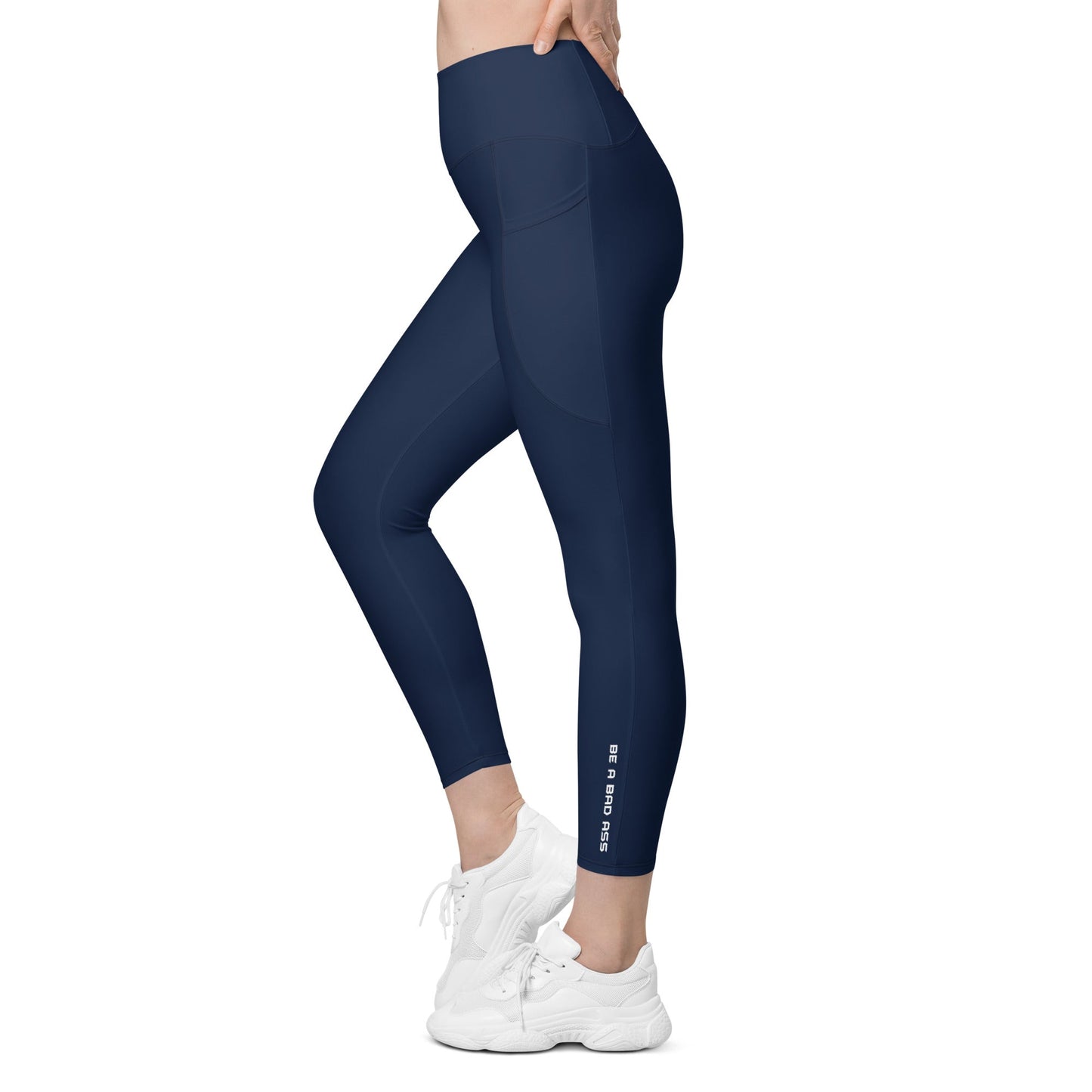 recycled leggings with pocket navy left - basquaredfitness