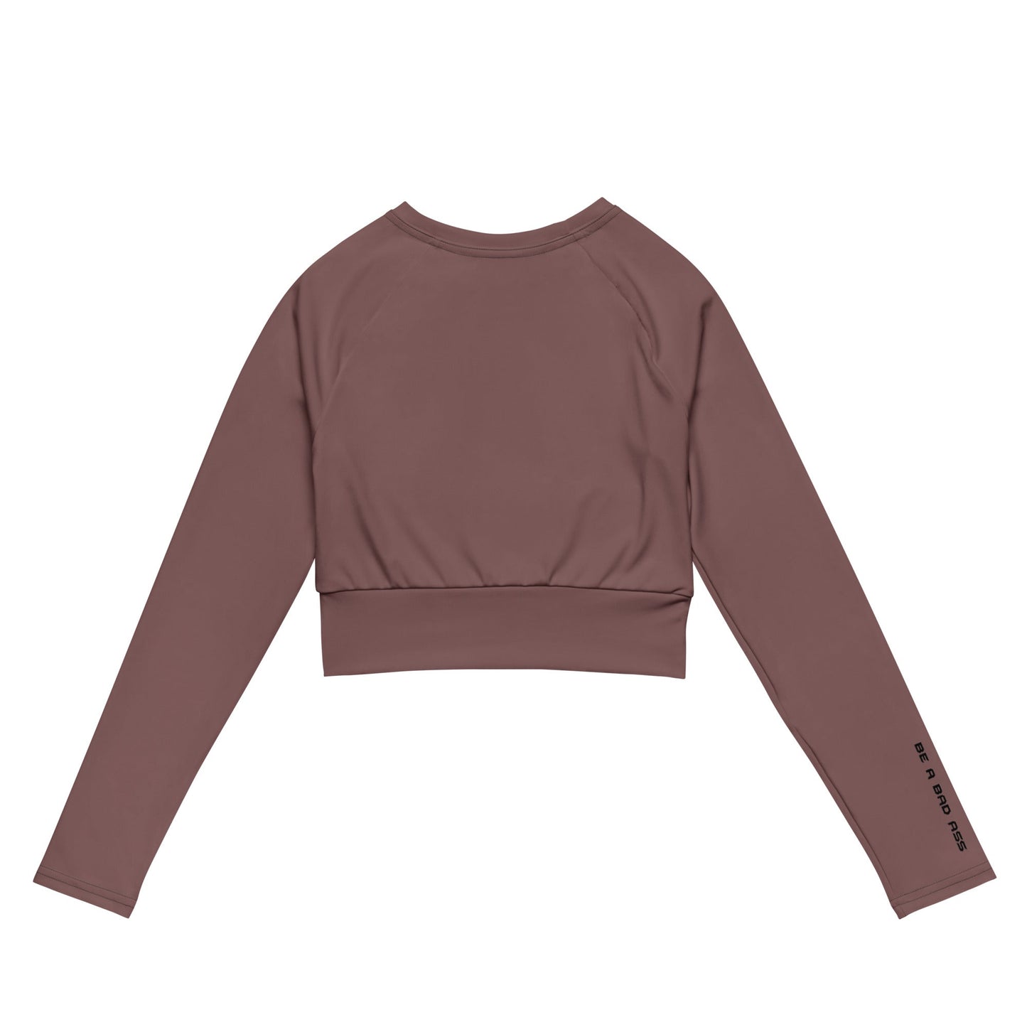 recycled long sleeve crop top light wood back - basquaredfitness