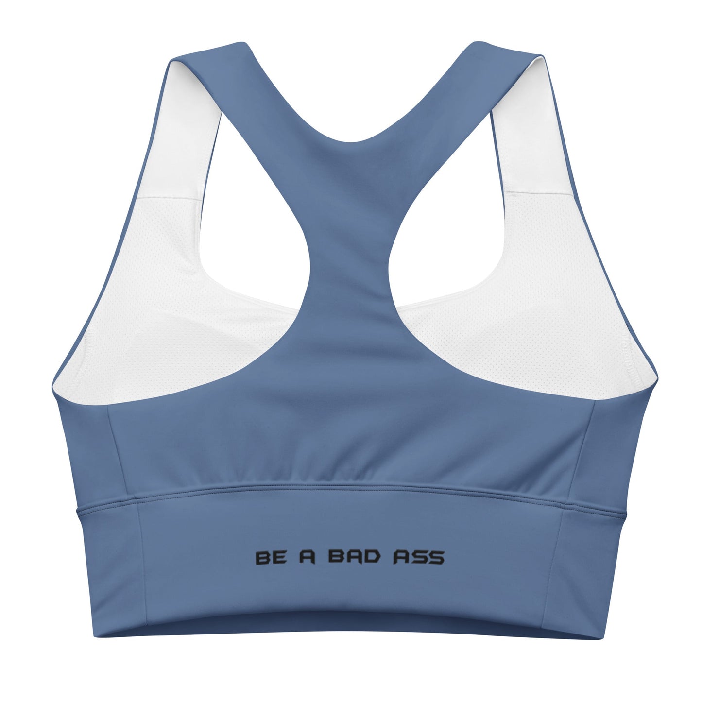 recycled longline sports bra kashmir blue back - basquaredfitness