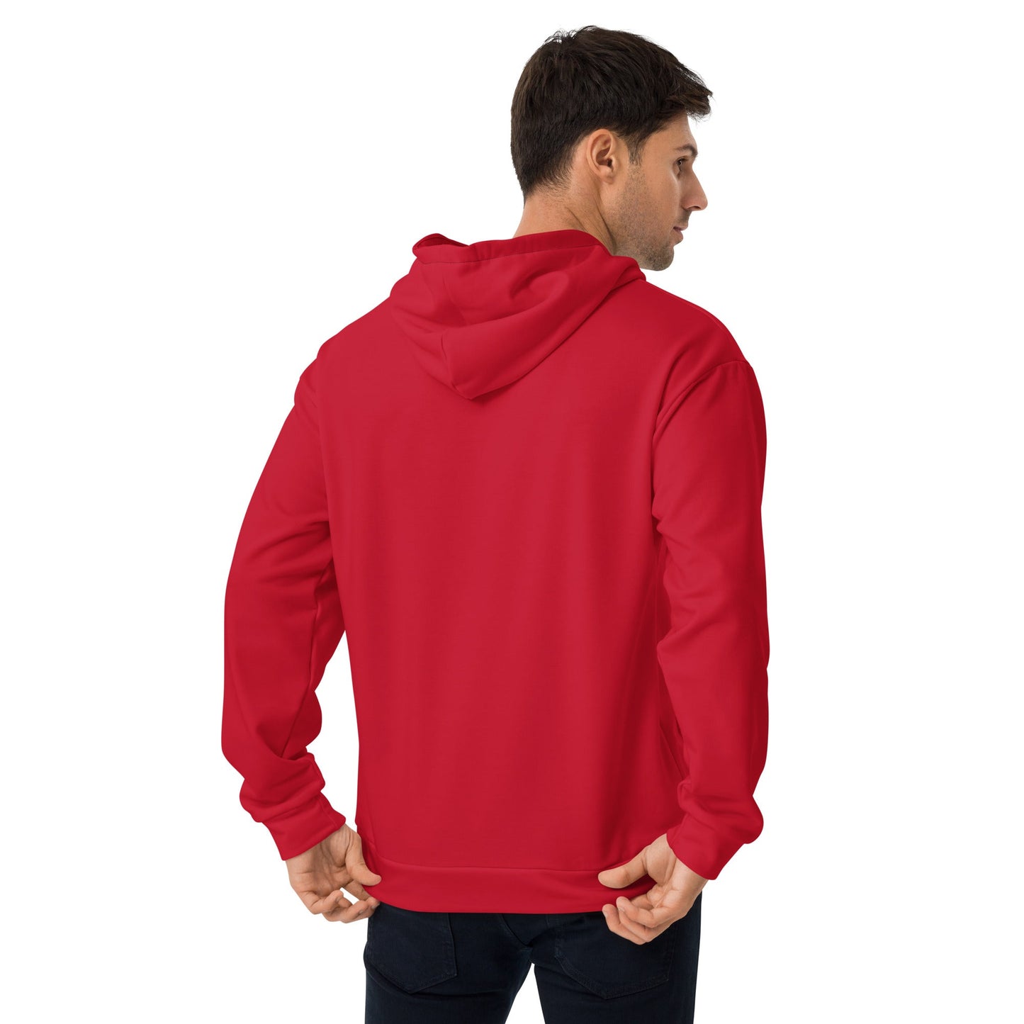 recycled unisex hoodie red back - basquaredfitness