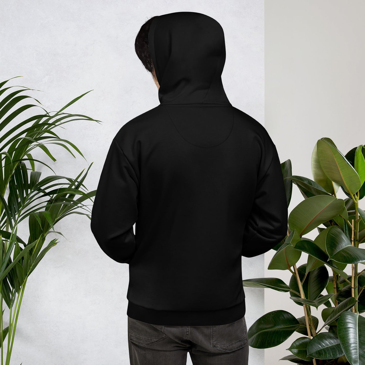 recycled unisex hoodie black back - basquaredfitness