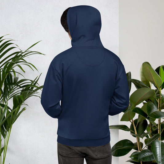 recycled unisex hoodie navy back - basquaredfitness