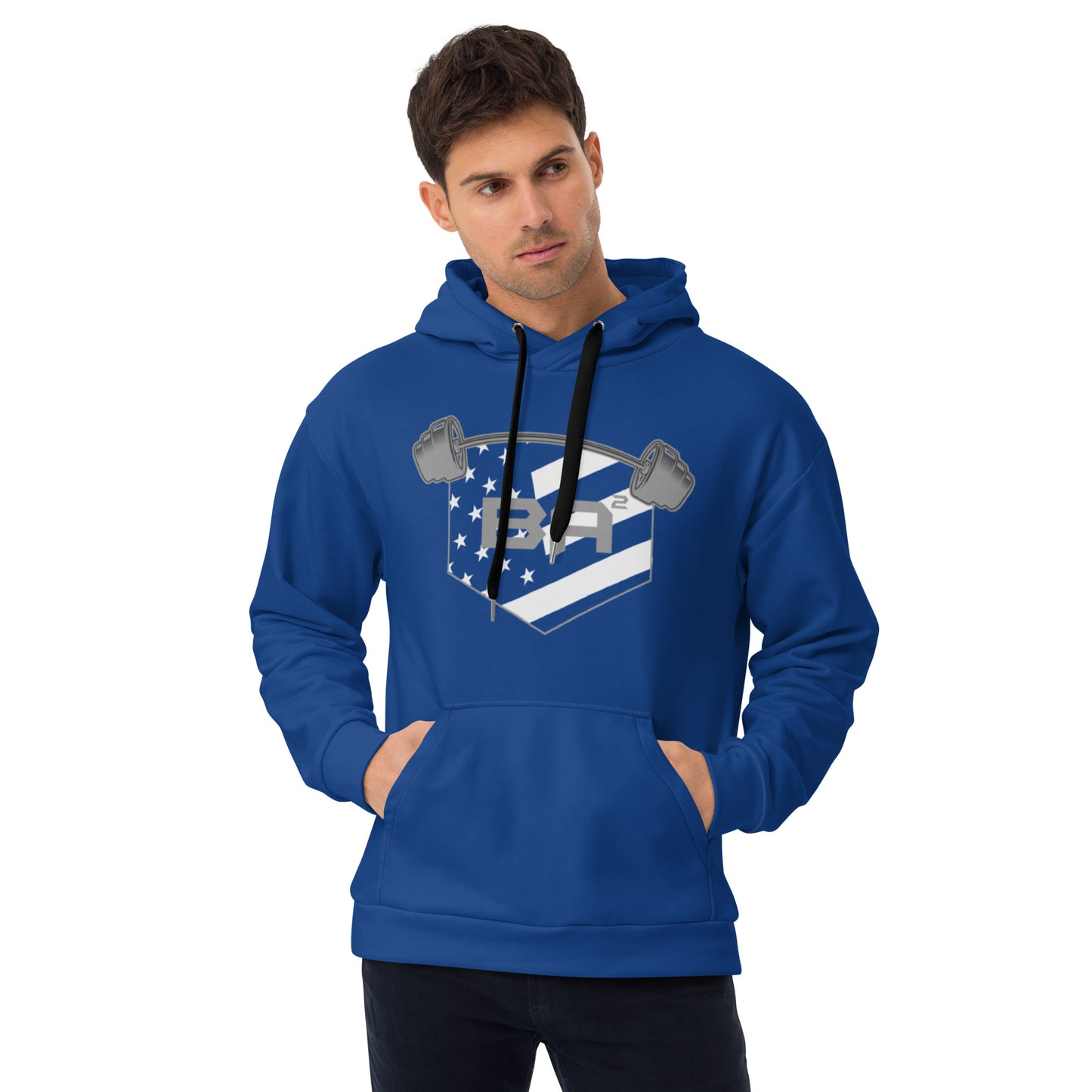 recycled unisex hoodie white dark cerulean air force - basquaredfitness