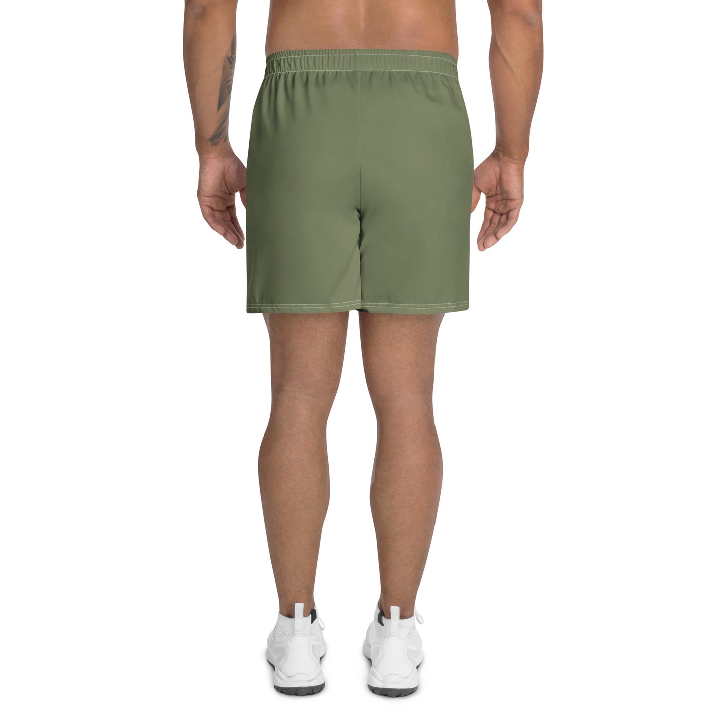 men's recycled athletic shorts green back - basquaredfitness