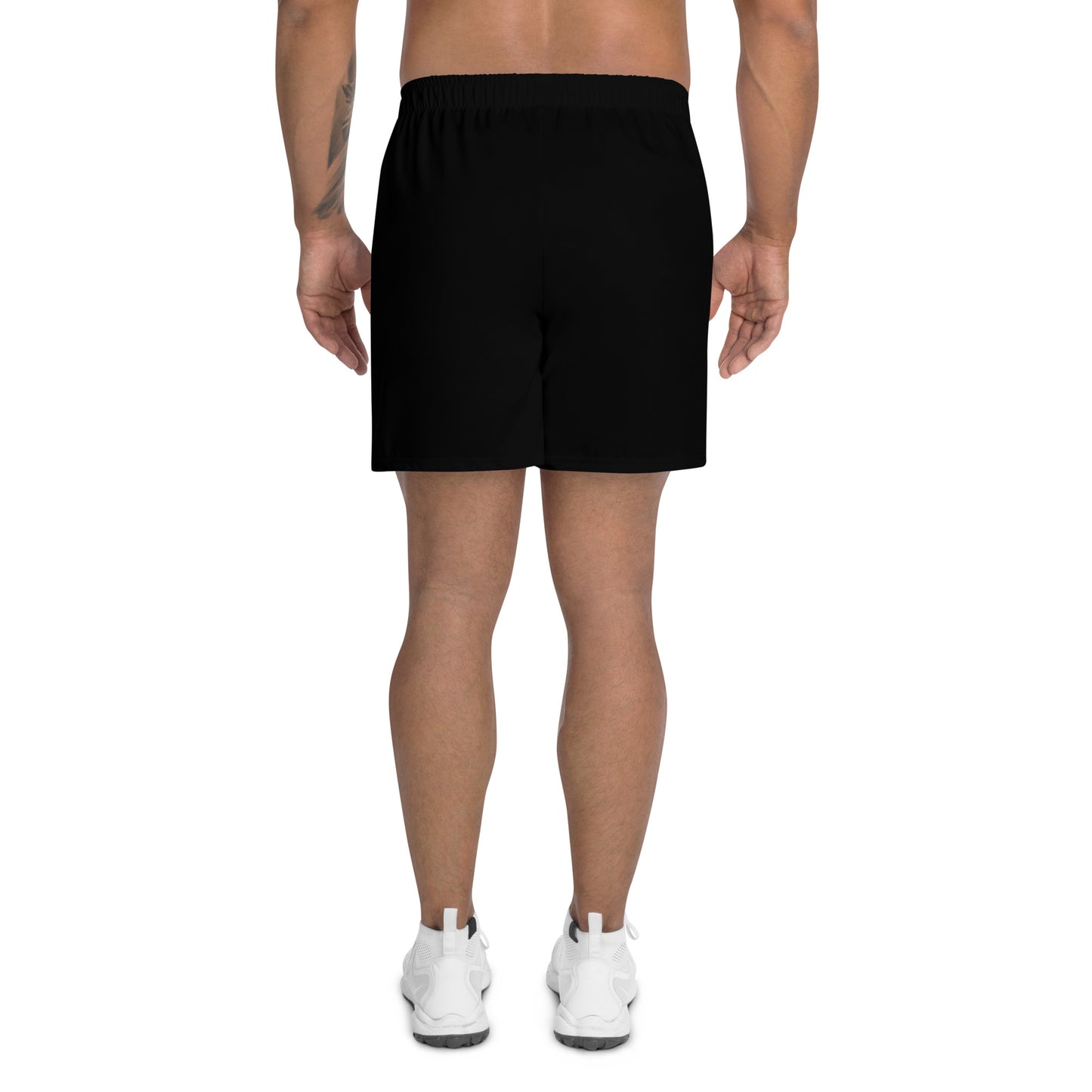 men's recycled athletic shorts black back