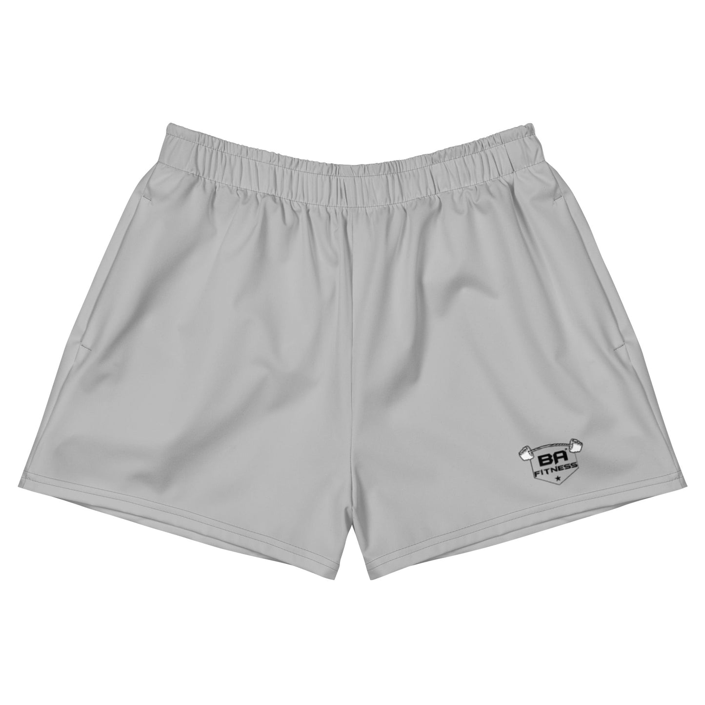 unisex athletic shorts grey front - basquaredfitness