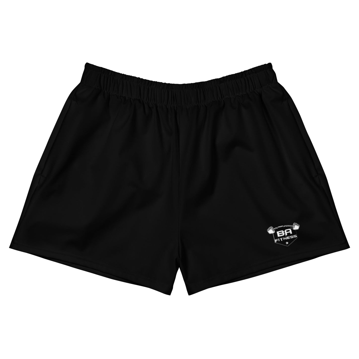 unisex athletic shorts black front - basquaredfitness