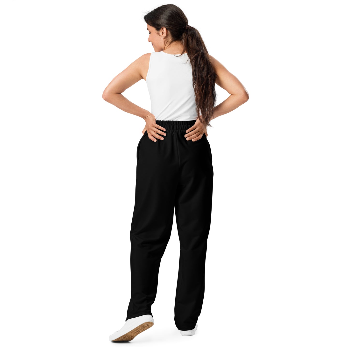 Unisex Recycled Wide-Leg Joggers Black Back