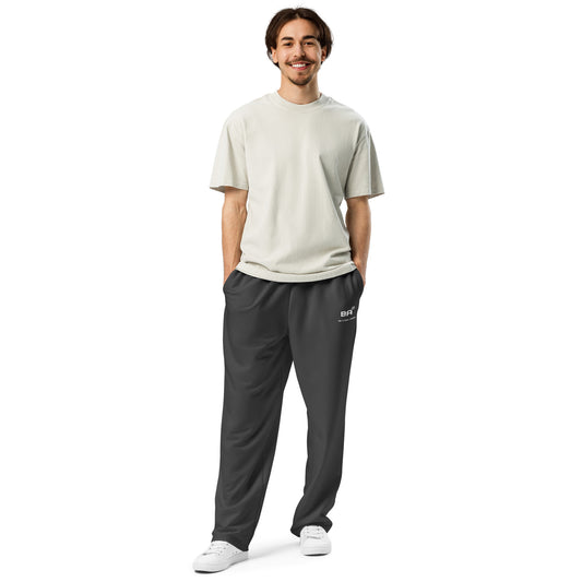 recycled unisex wide leg joggers eclipse front - basquaredfitness