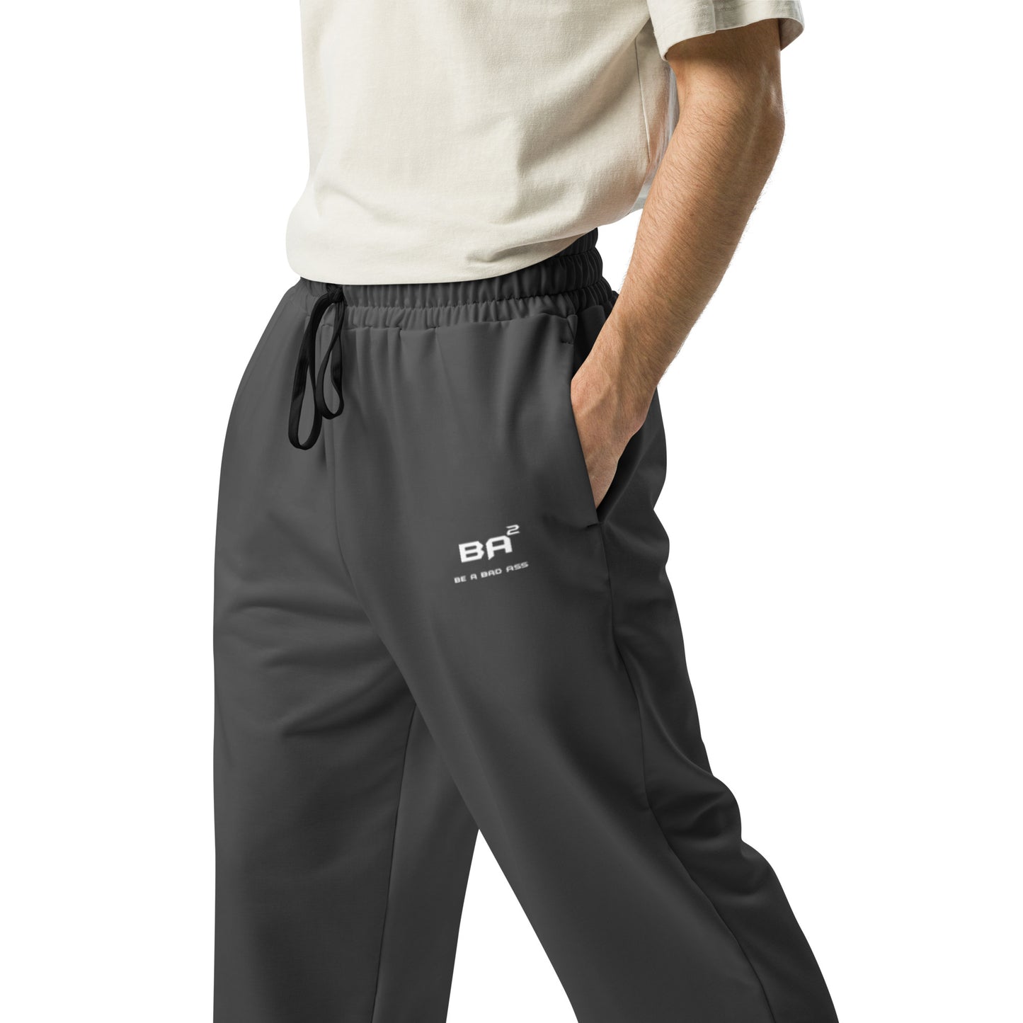 recycled unisex wide leg joggers eclipse left - basquaredfitness