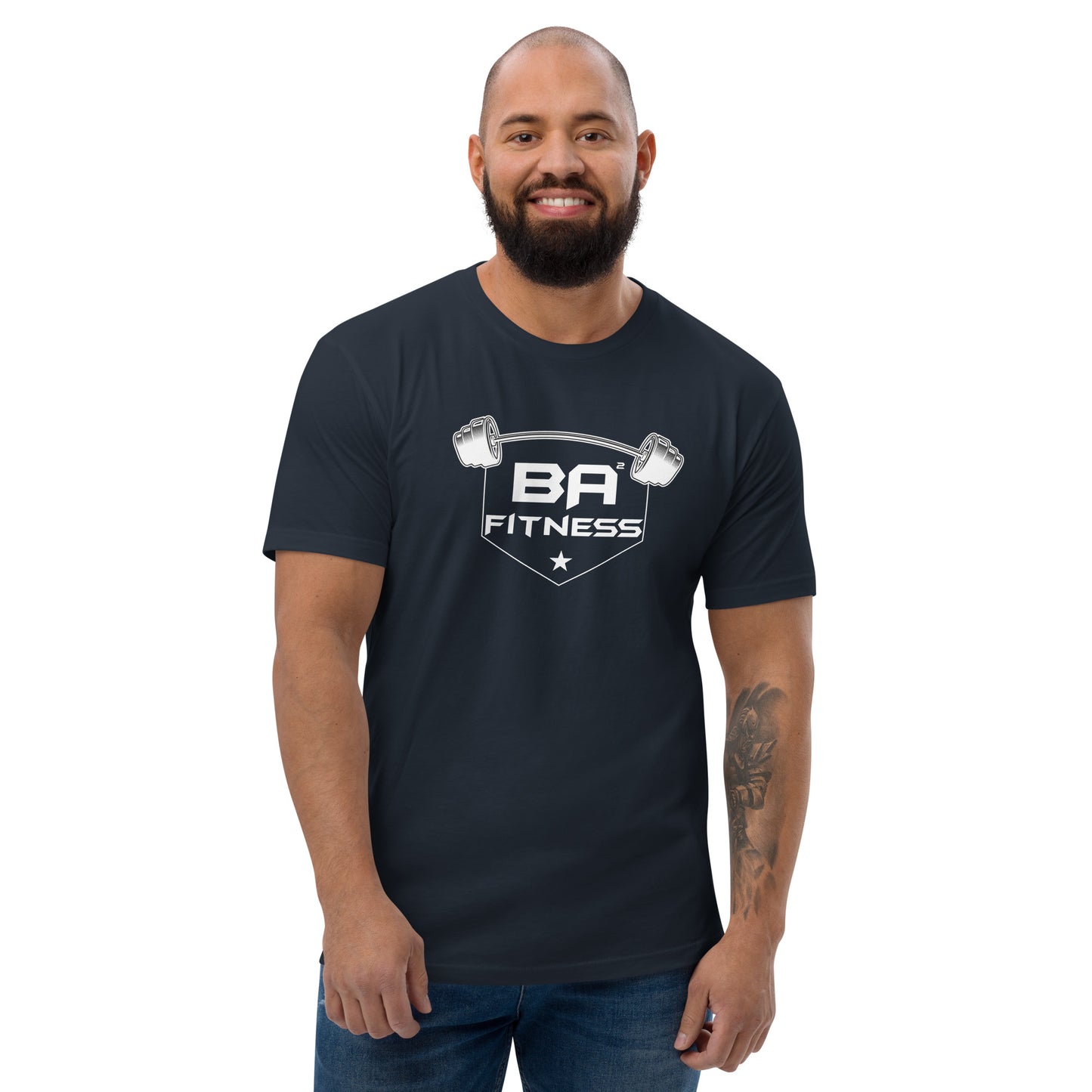 mens fitted t-shirt midnight navy front - basquaredfitness