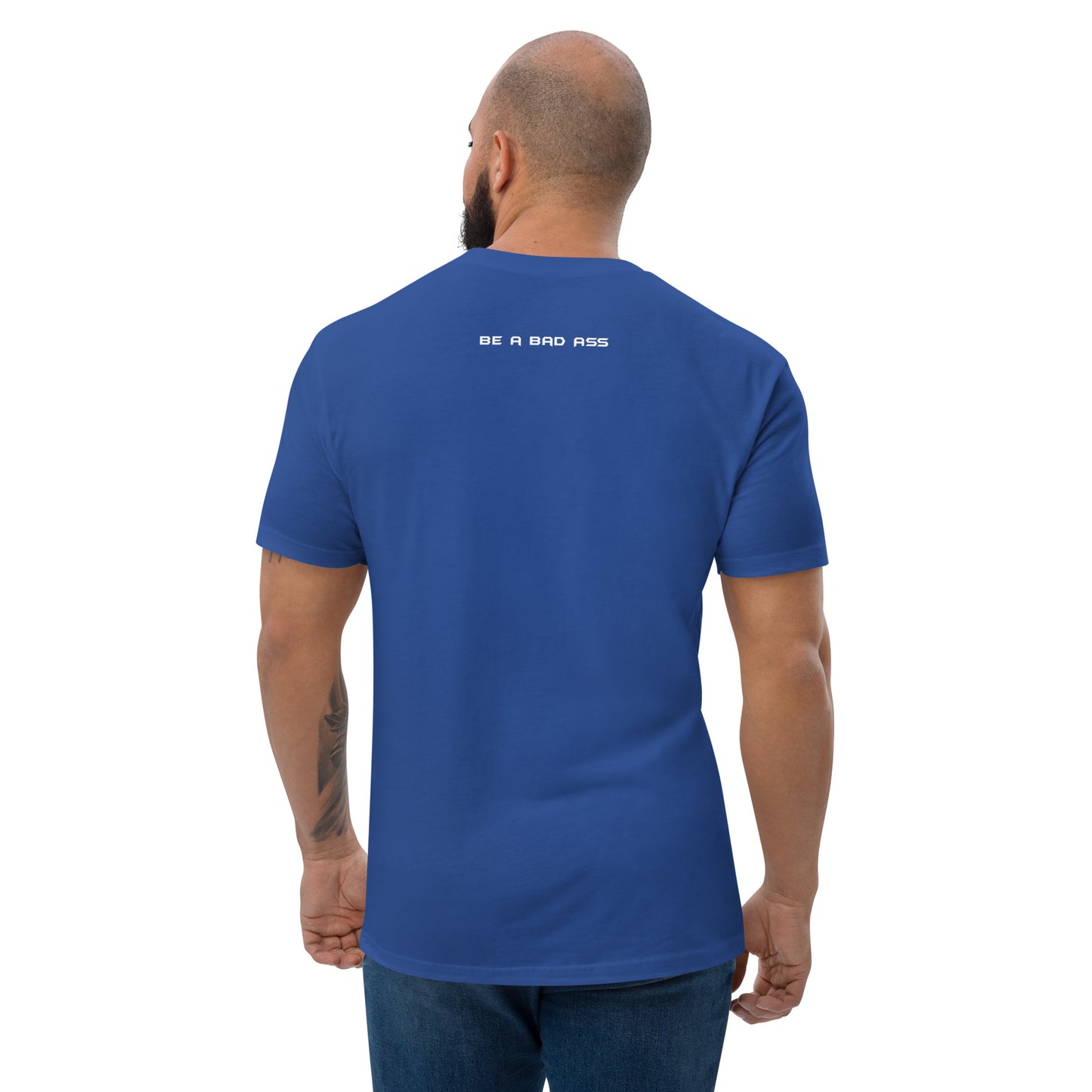 mens fitted t-shirt royal blue back - basquaredfitness
