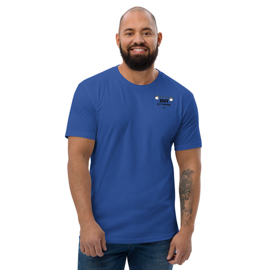 fitted t-shirt royal blue front - basquaredfitness