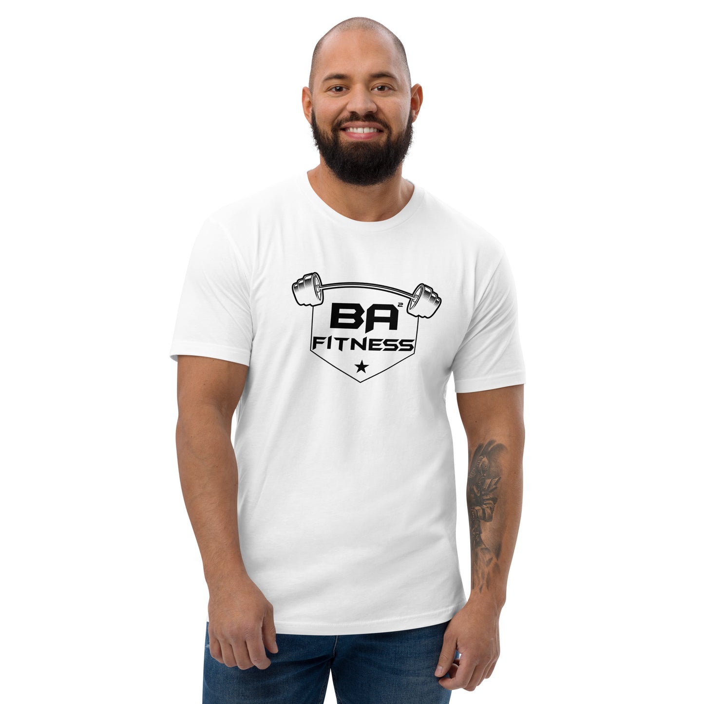 fitted t-shirt white front - basquaredfitness