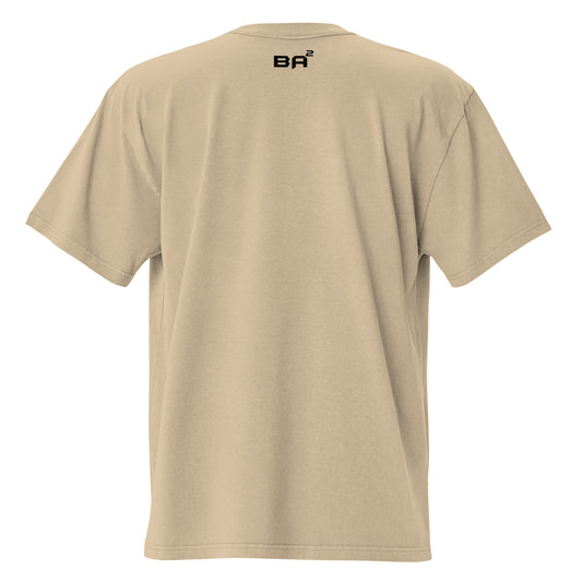 oversized faded t-shirt khaki back - basquaredfitness