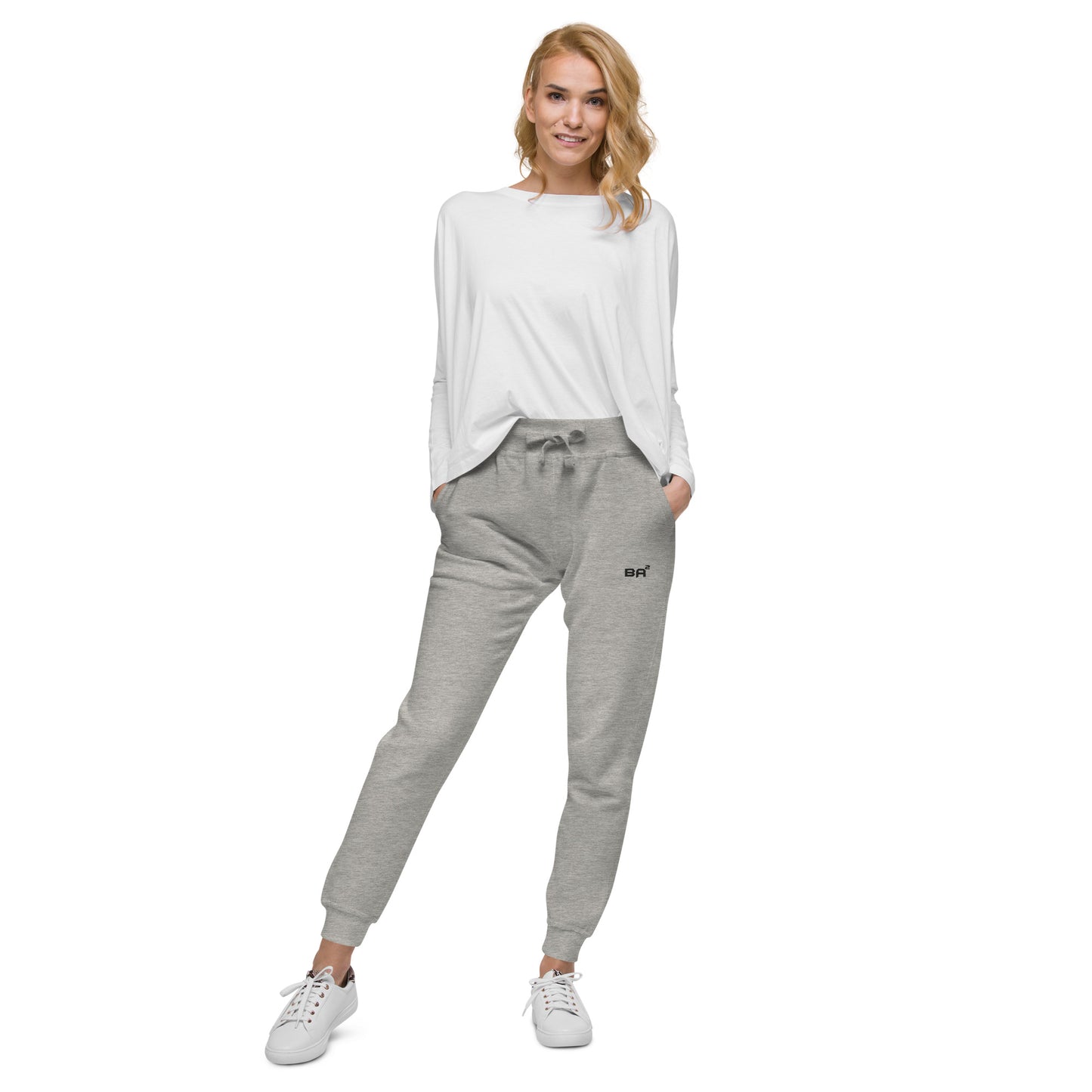 unisex fleece sweatpants carbon grey front - basquaredfitness