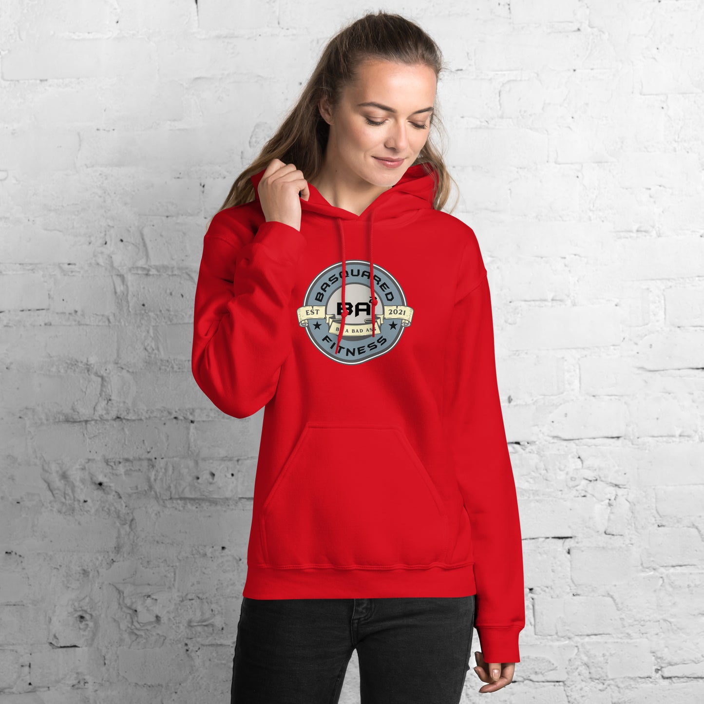 unisex heavy blend hoodie red front - basquaredfitness