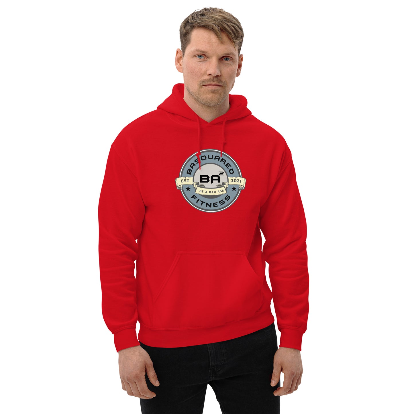 unisex heavy blend hoodie red front - basquaredfitness