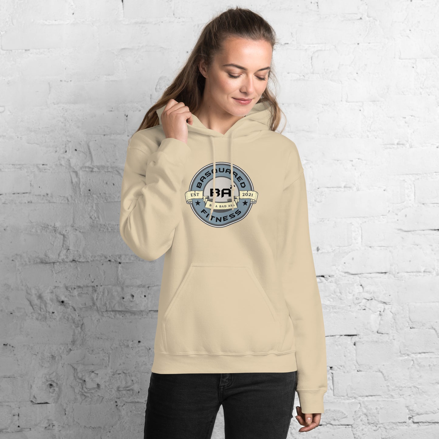 unisex heavy blend hoodie sand front - basquaredfitness