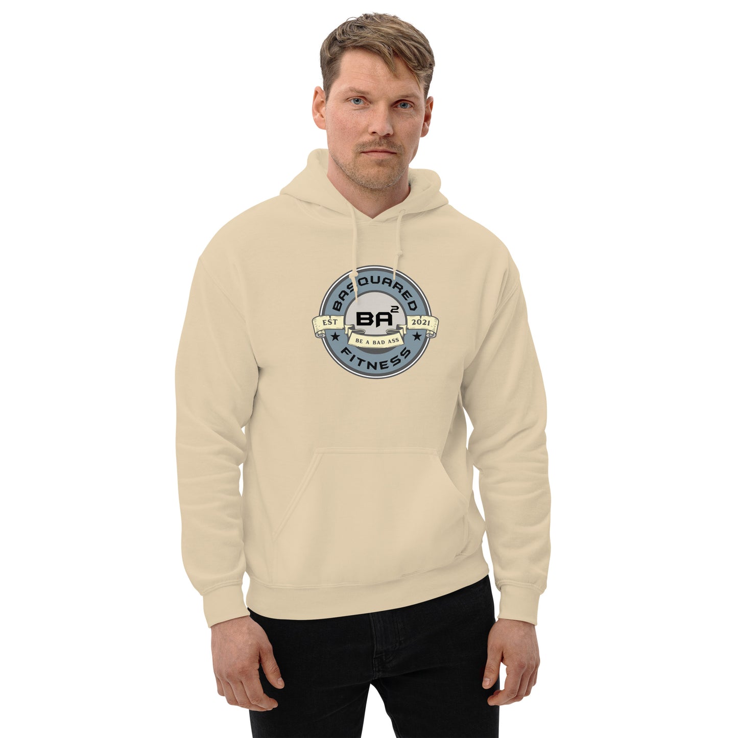 unisex heavy blend hoodie sand front - basquaredfitness