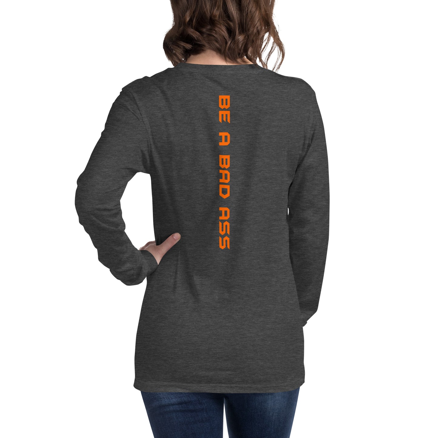 unisex long sleeve tee dark grey heather back - basquaredfitness