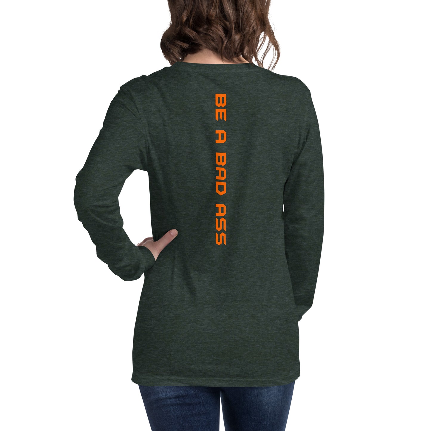 unisex long sleeve tee heather forest back - basquaredfitness