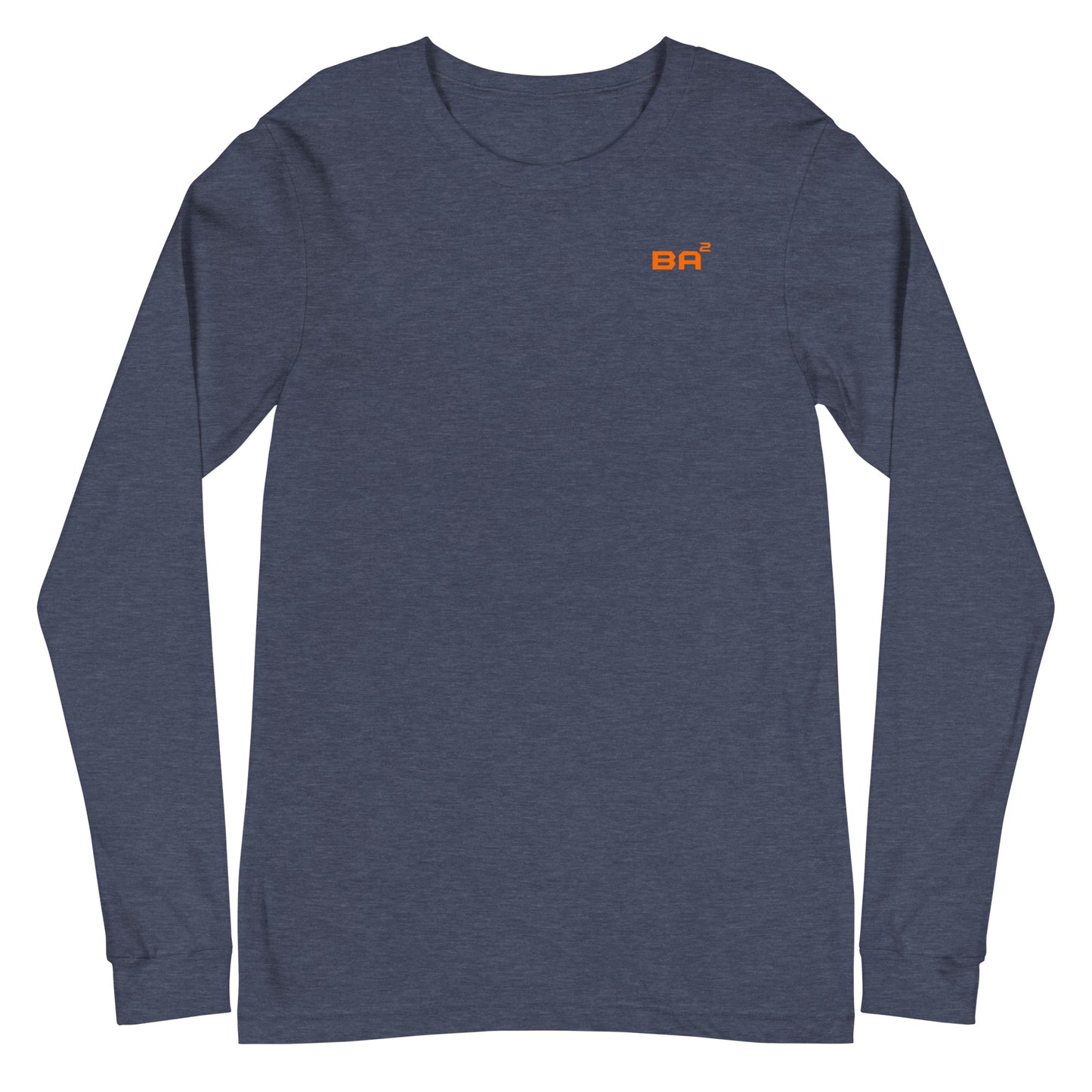unisex long sleeve tee heather navy front - basquaredfitness