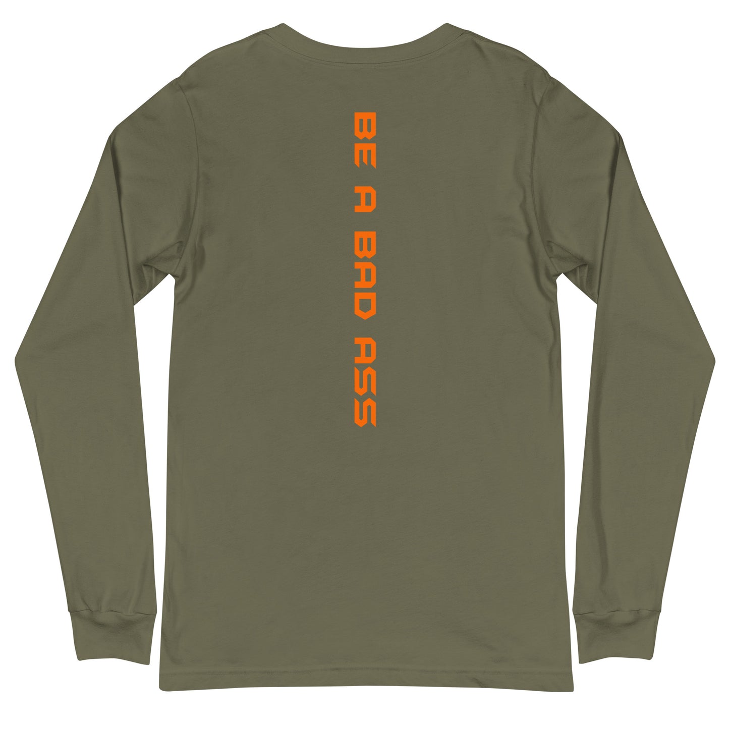 unisex long sleeve tee military green back - basquaredfitness