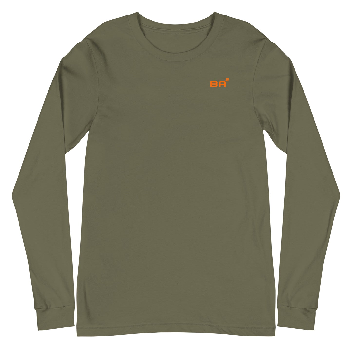 unisex long sleeve tee military green front - basquaredfitness