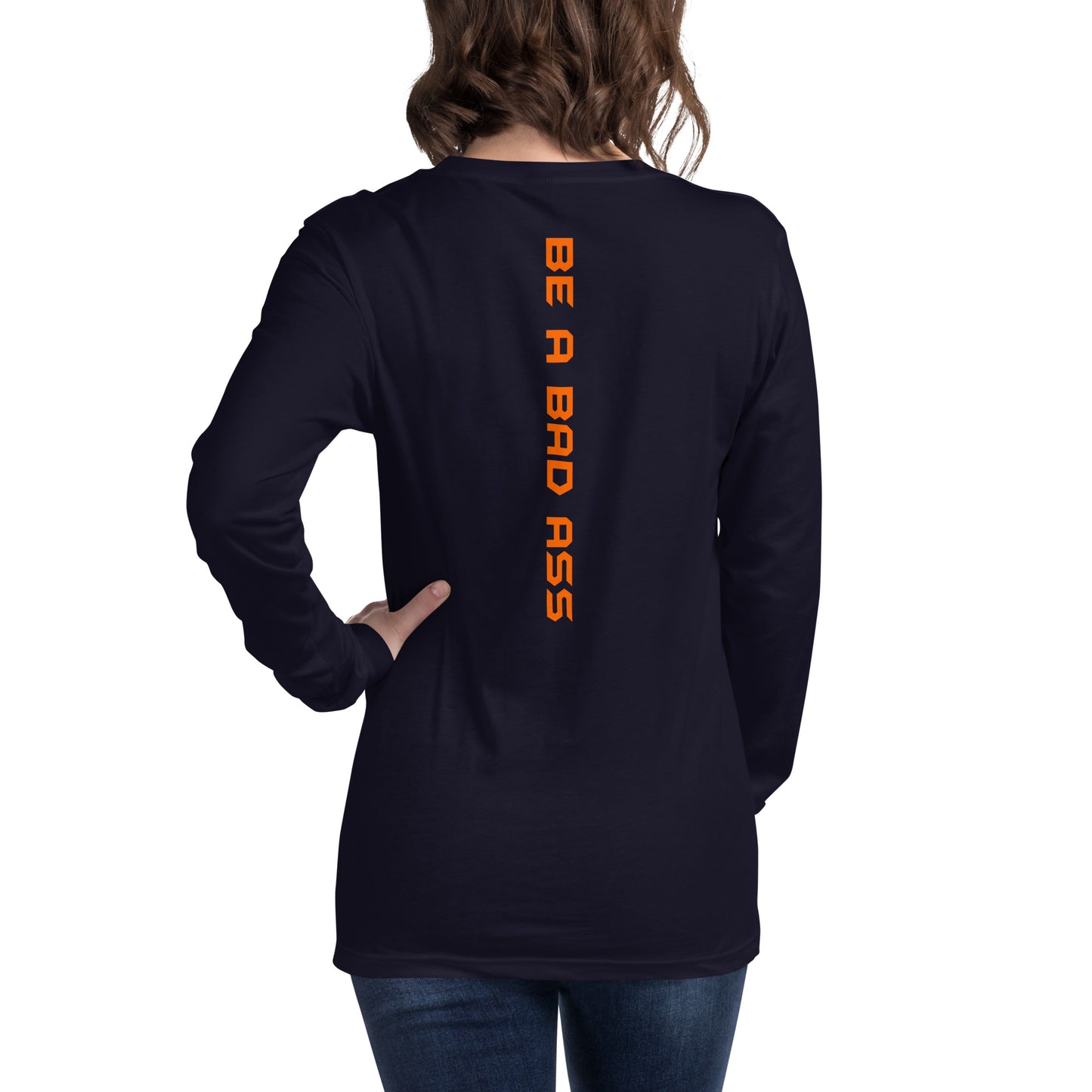 unisex long sleeve tee navy back - basquaredfitness
