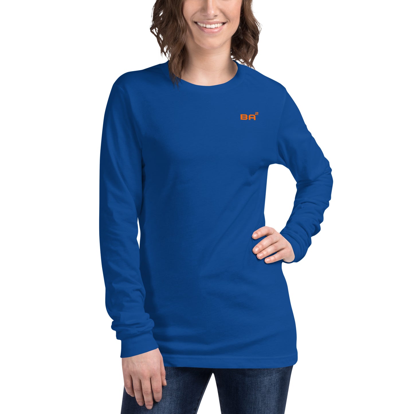 unisex long sleeve tee true royal front - basquaredfitness