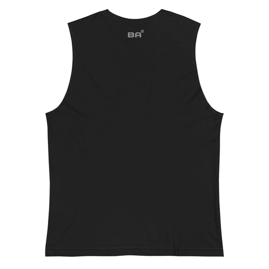 unisex muscle shirt black back - basquaredfitness