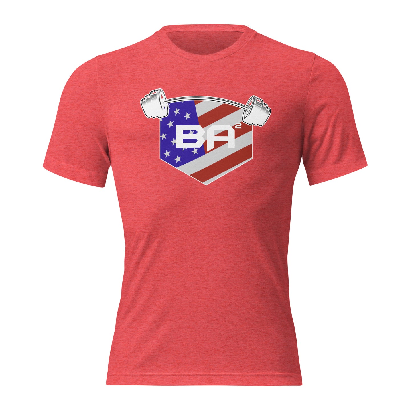 unisex tri blend t-shirt red triblend front - basquaredfitness