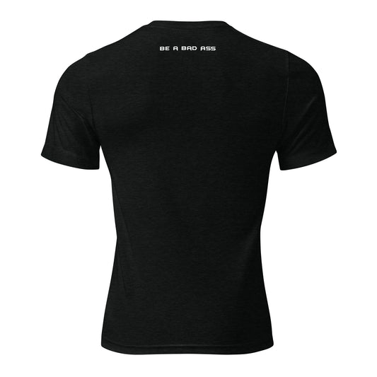 unisex tri blend t-shirt solid black back - basuaredfitness