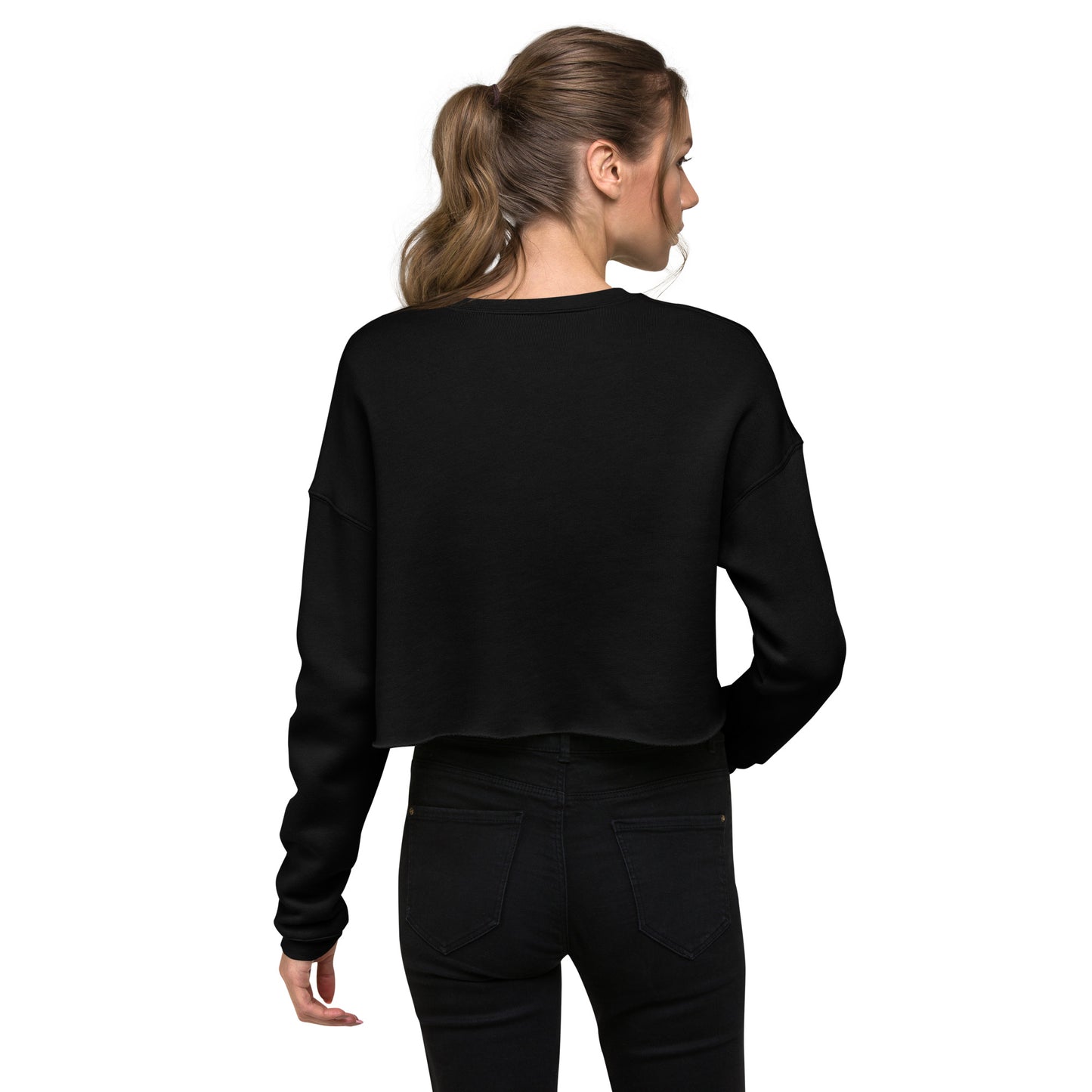 womens cropped sweatshirt black back - basquaredfitness