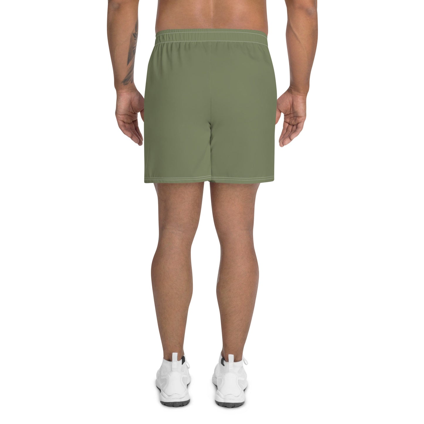 mens recycled athletic shorts green back - basquaredfitness